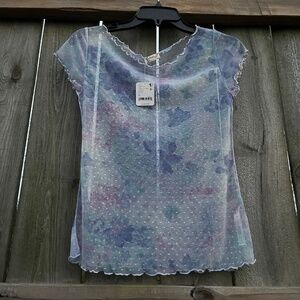 NWT Free People Intimately Sheer Mesh Top Spring Rain Combo Size M